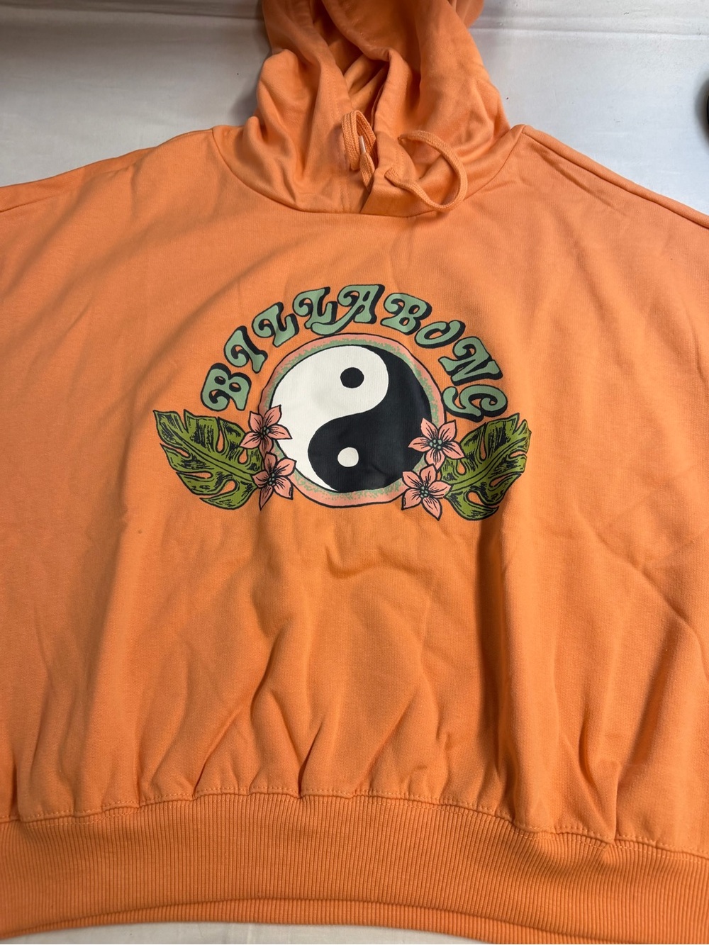 Billabong Orange Yin Yang Crop Hoodie
